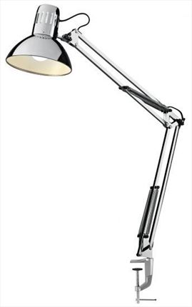 lampara sobremesa led arquitecto mordaza cromado negro cromo