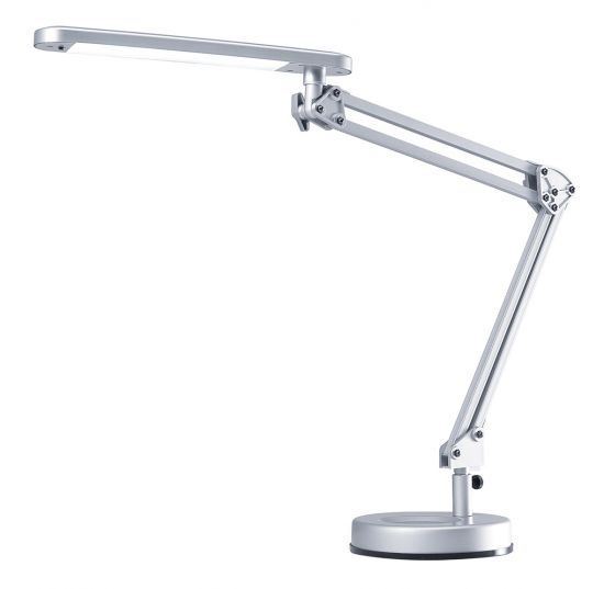 Lámpara sobremesa led, con base. Plata. (Base - Plata - )
