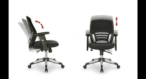 Sillon giratorio, ergonómico, brazos regulables. Respaldo malla (4)